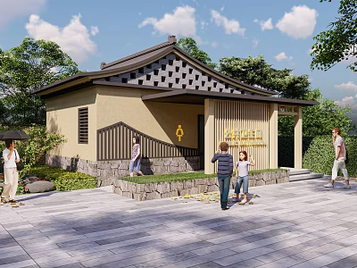 New Chinese Style Public Toilet Simple Public Toilet 3d model