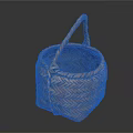 Handmade Woven Basket With Handle For Daily Use Brown Orange Texture