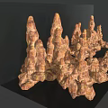 Natural Rock Formations With Brown Yellow Textured Spire like Clusters in Scenic Landscape