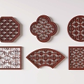 New Chinese-style openwork window openwork window lattice window wooden openwork window solid wood 3d model