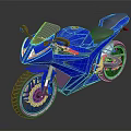 Blue Sporty Motorcycle Featuring Sleek Modern Design Glossy Body And Black Seat
