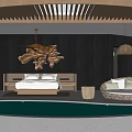 Hotel Guest Room with Ocean View Minimalist Wooden Decor and Floor to Ceiling Windows