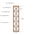Wooden Garden Ornamental Structure With Columns Beams Diagonal Braces And Crescent Components