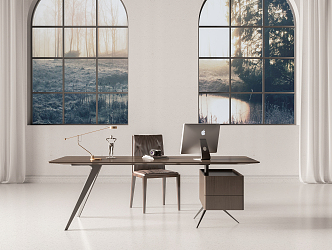 Modern Desk and Chair Minimalist Desk and Chair Combination 3d model