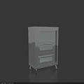 Stainless Steel Three Layer Kitchen Oven Appliance With Wheels And Glass Doors