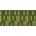 Green Plant Wall with Grid Pattern Wooden Frame and Fresh Green Foliage