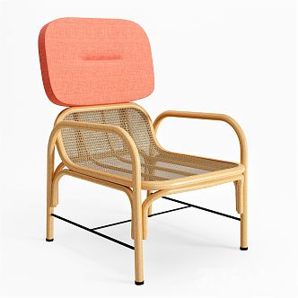 modern armchair rattan chair armchair 3d model