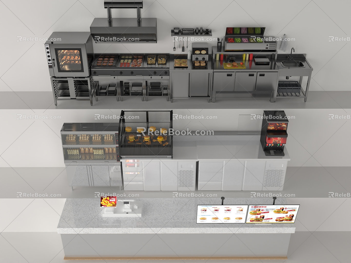 Burger Shop Material 3d model