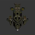 Green Armored Sci Fi Military Vehicle With Multiple Thrusters And Detailed Structure 3d model