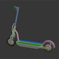 Modern Electric Scooter With Gray Body Yellow Accents And Textured Deck