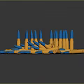 Bullets Pistol Bullets Rifle Bullets Machine Gun Bullets Ammunition Bullet Box Bullets Shooting Bullets 3d model