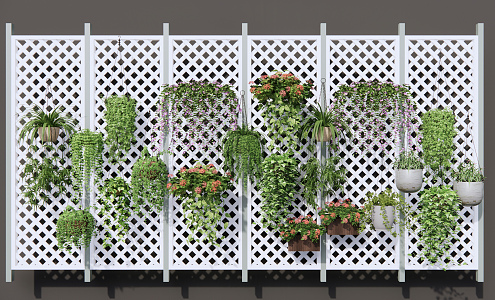 Modern Hanging Basket Hanging Basket Green Plant Potted Green Rose Morning glory Vine 3d model