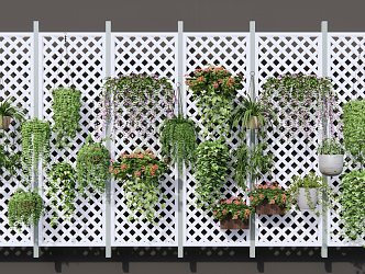 Modern Hanging Basket Hanging Basket Green Plant Potted Green Rose Morning glory Vine 3d model