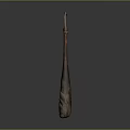 Rustic Handcrafted Wooden Tool With Long Handle Loop Top And Natural Wood Grain