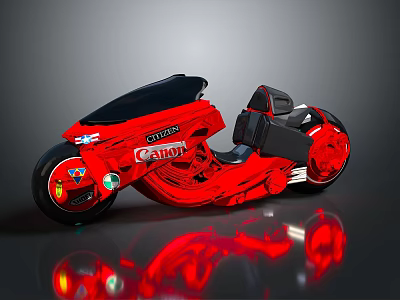 Red CATNOX Motorcycle Modern Design With Sleek Streamlined Body And Reflective Surface 3d model