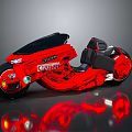 Red CATNOX Motorcycle Modern Design With Sleek Streamlined Body And Reflective Surface 3d model
