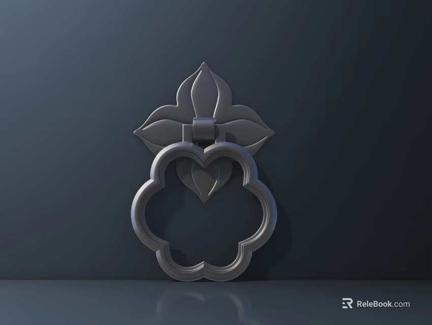 Ornate Decorative Metal Carving Featuring Leaf And Circular Pattern Design 3d model 