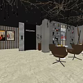Modern Shop Front Desk Reception Area With Decorative Lights Green Plants Seating And Warm Lighting