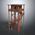 Wooden Tower With Staircase And Open Observation Platform Structure Design 3d model