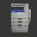 White Multifunctional Office Printer Copier Scanner With Control Panel And Paper Tray 3d model
