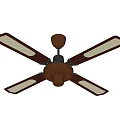 Modern Ceiling Air Cooling Fan With Four Brown Mesh Blades And Copper Motor