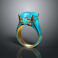 Elegant Gold Ring With Turquoise Gemstone As Stylish Jewelry Accessory