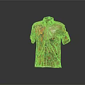 Colorful Short Sleeve Shirt With Orange Brown Geometric Floral Patterns On Dark Background