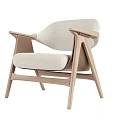 Stylish Modern Accent Chair With Light Upholstered Seat And Wooden Frame Design