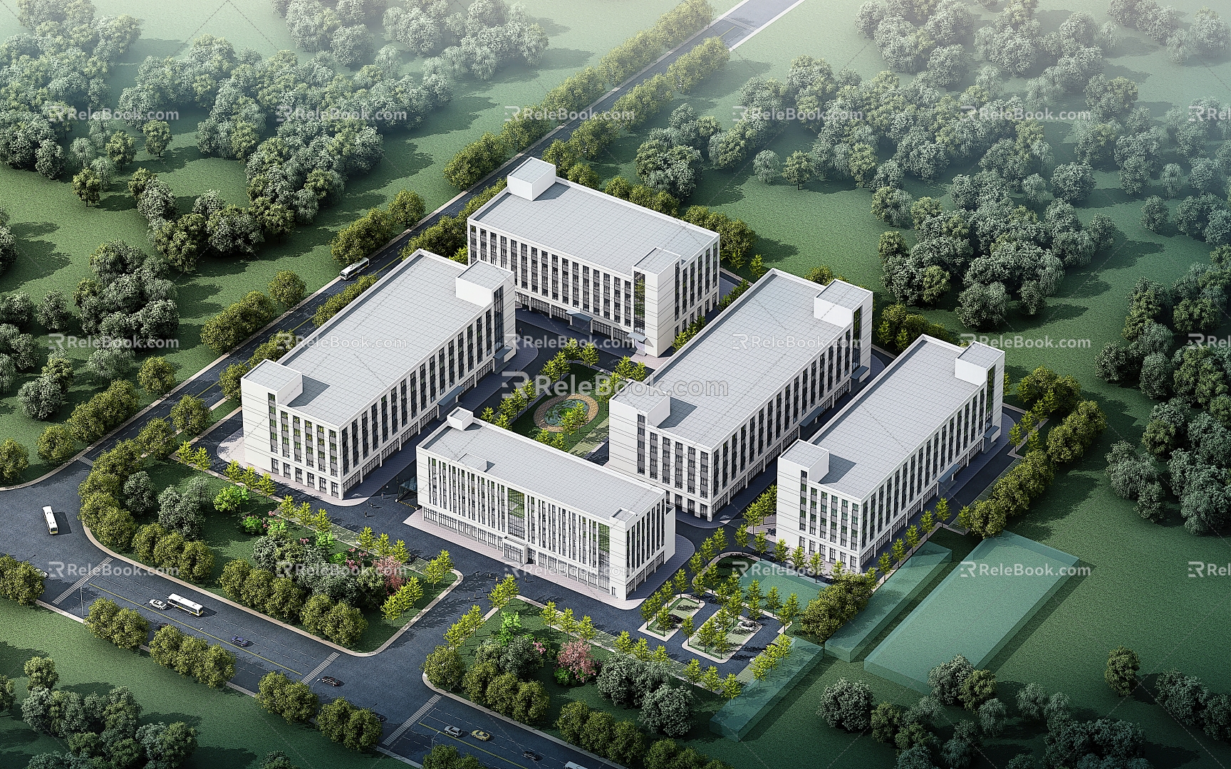 Factory Park Office Building 3d model