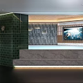 Modern SPA Sauna Interior Design With Stone Walls Ambient Lighting And TV Screen