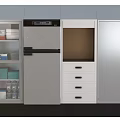 Medical Supplies Storage System With Glass Door Cabinets And Metal Drawers