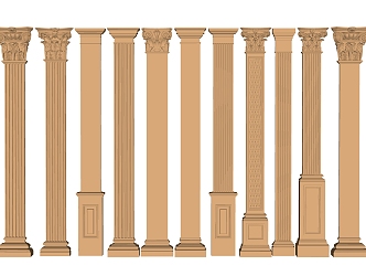 European Roman Column Roman Column Combination Carved Roman Column 3d model