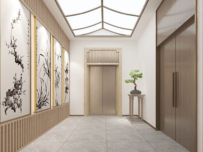 Elevator Hall New Chinese Style 3d model