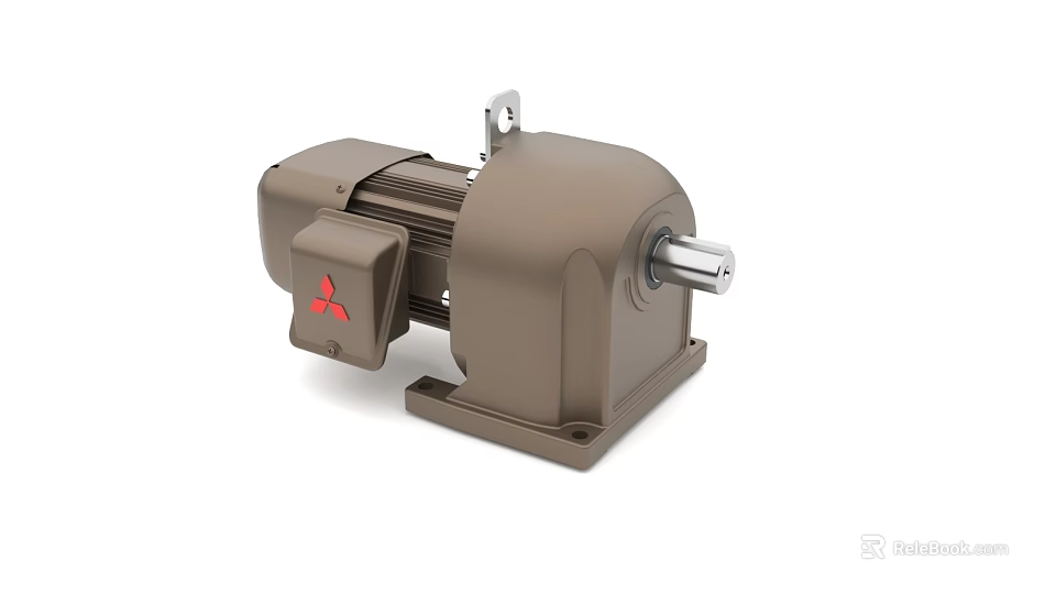 Mitsubishi Industrial Gear Motor With High Efficiency Design For Industrial Equipment Drive Systems 3d model 