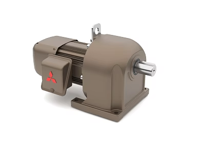 Mitsubishi Industrial Gear Motor With High Efficiency Design For Industrial Equipment Drive Systems 3d model