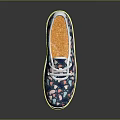 Casual Canvas Shoes Blue Base With Colorful Abstract Patterns White Laces And White Rubber Sole