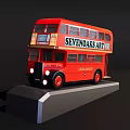 Red Double Decker Bus Model With SEVENOAKS ART And 100 Years On Display Stand