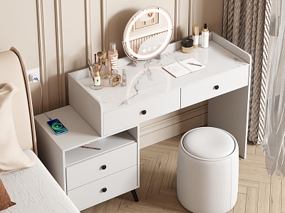 Modern Light Luxury Bedroom Dressing Table Decorative Cabinet 3d model