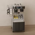 Multi Functional Kitchen Beverage Making Appliance With Control Knobs And Storage Cabinet 3d model
