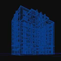 Multi Story Residential Building With Brick Facade And Numerous Windows 3d model