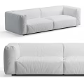 Modern White Two Seater Sofa With Soft Fabric Cushioned Seats And Minimalist Clean Lines 3d model