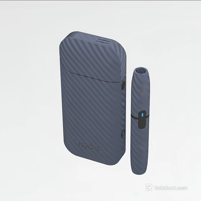 Dark Blue Striped TECC Daily Life Device With Main Unit And Slim Portable Stick 3d model 