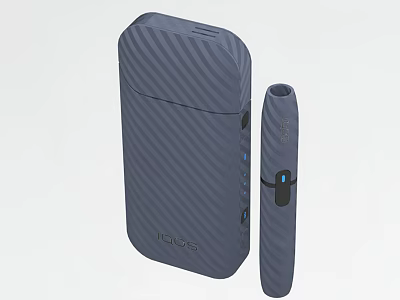 Dark Blue Striped TECC Daily Life Device With Main Unit And Slim Portable Stick 3d model