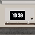 Modern minimalist TV background wall suspended TV cabinet 3d model