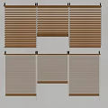 Different Types Of Window Blinds With Wooden And Fabric Materials For Home Interior