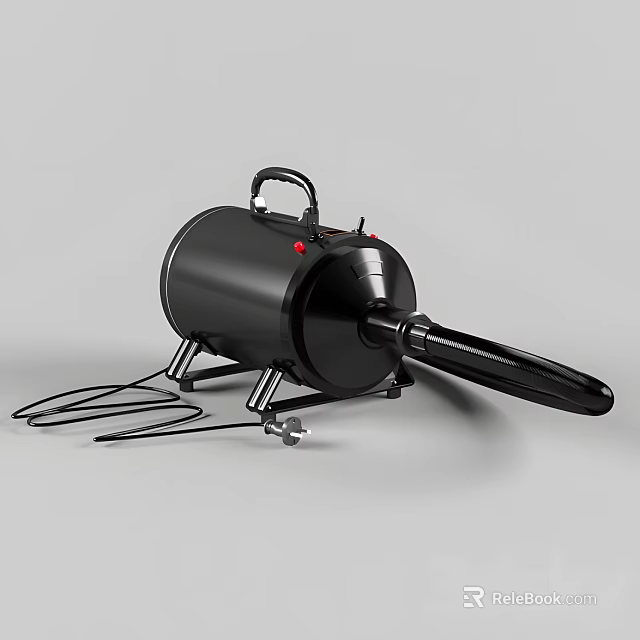 Black Electric Appliance With Handle Red Buttons Power Cord And Stand 3d model 