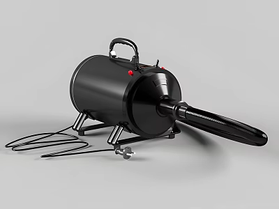 Black Electric Appliance With Handle Red Buttons Power Cord And Stand 3d model