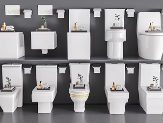 Modern toilet seat combination 3d model