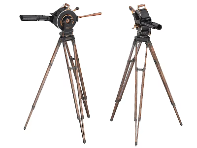 Vintage Telescopes On Tripods For Digital Photography And Mobile Camera Gear 3d model
