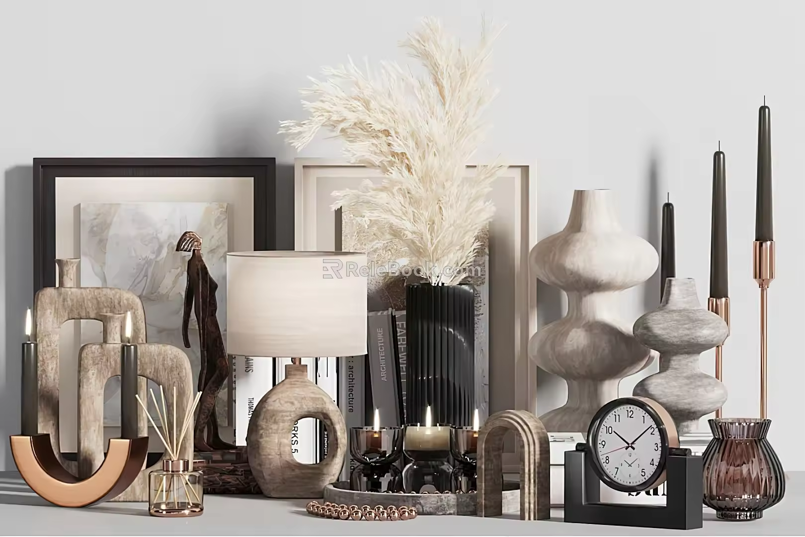 Modern Ornaments Combination Vase Candle Table Lamp Ornaments 3d model